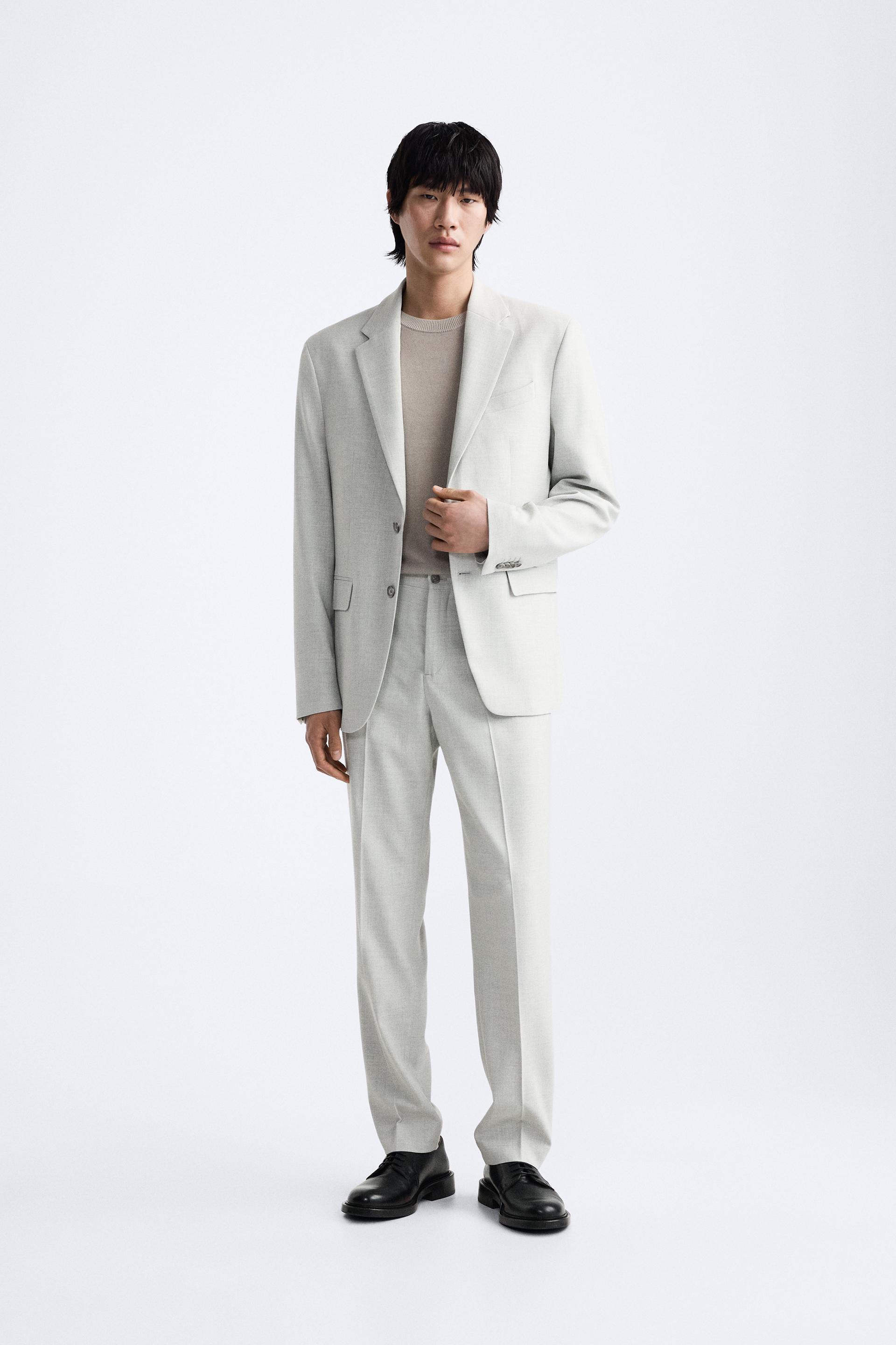 TEXTURED SUIT JACKET - Pearl gray | ZARA Canada