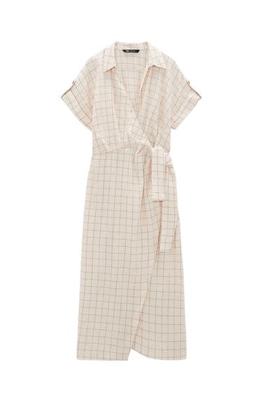 CHECKED DRESS WITH KNOT DETAIL