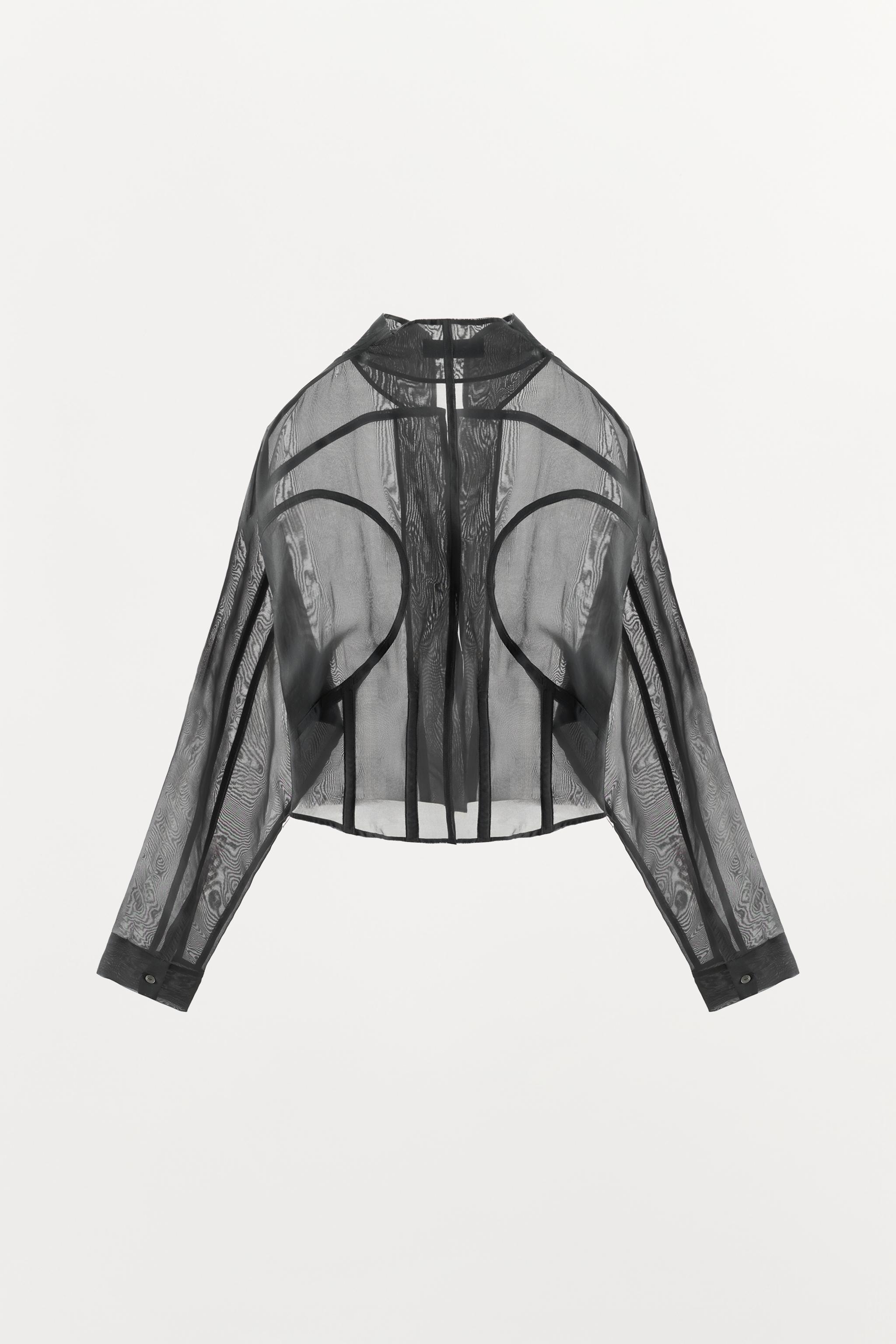 Женские рубашки Zara ZW COLLECTION CORSET SHIRT — фото 10