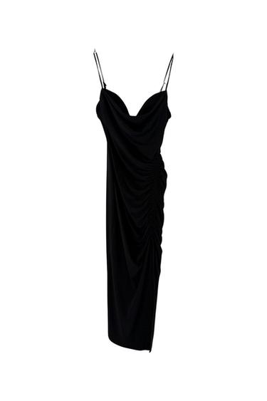 GATHERED MIDI DRESS