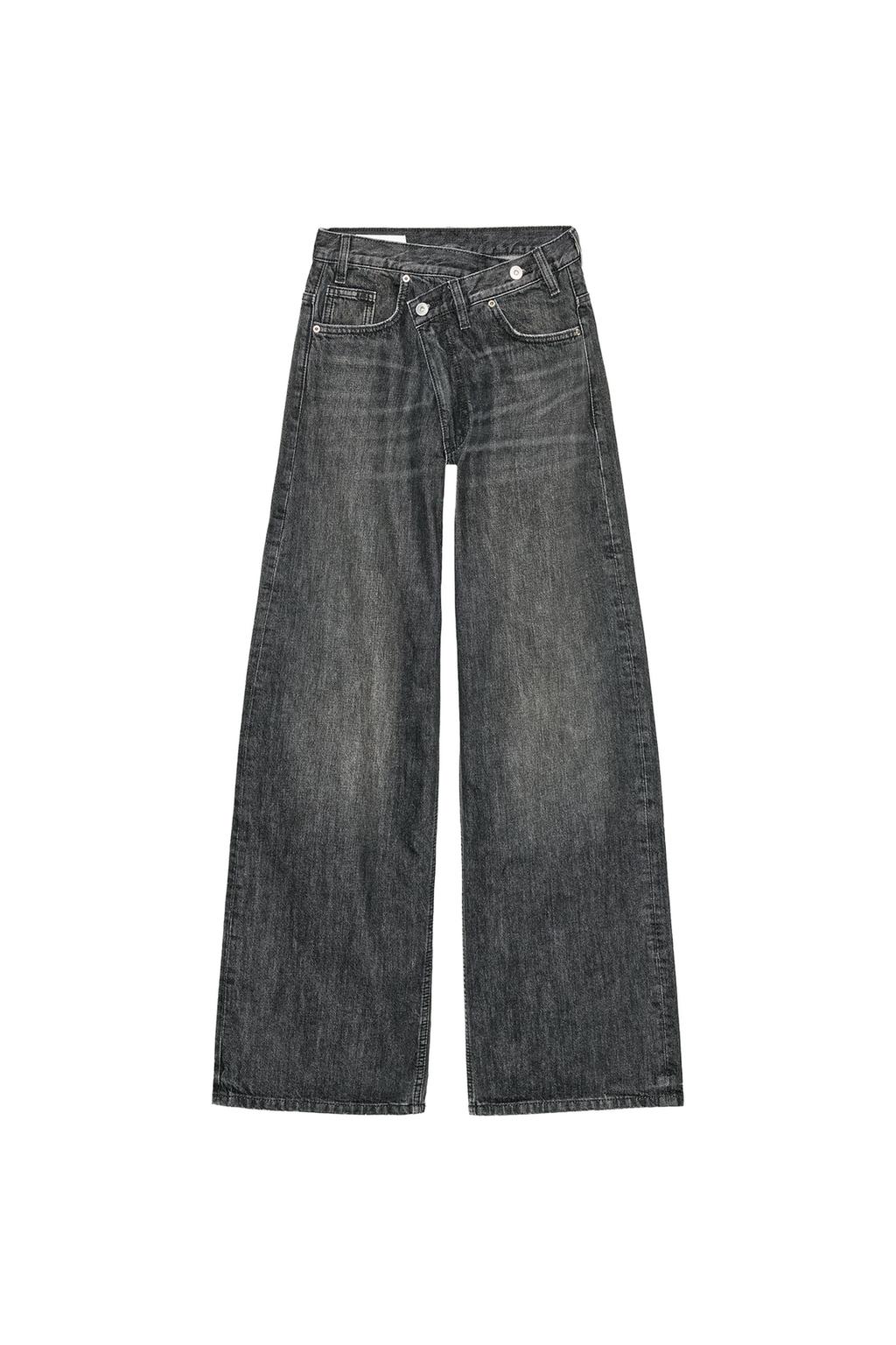 TRF HIGH-WAIST CROSSOVER WAIST WIDE LEG JEANS - image 4