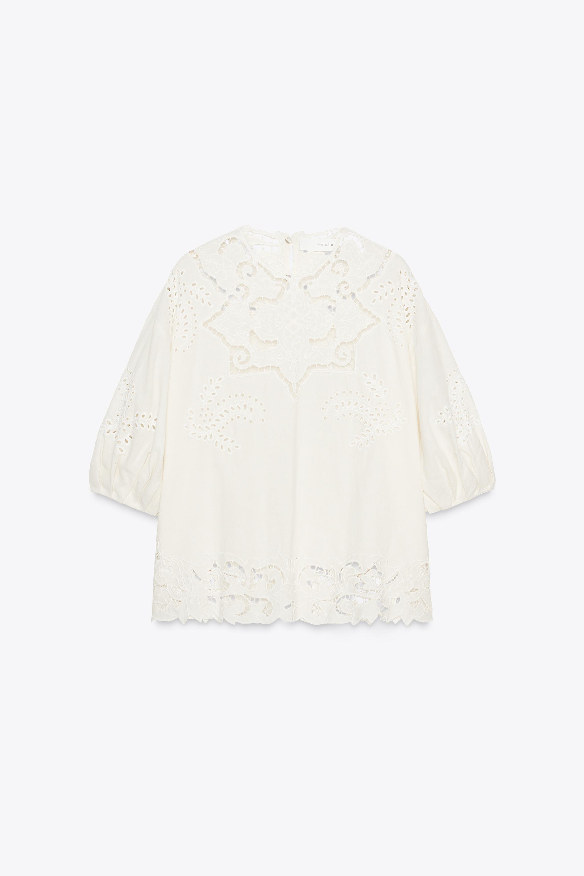 ZW COLLECTION EYELET EMBROIDERED BLOUSE