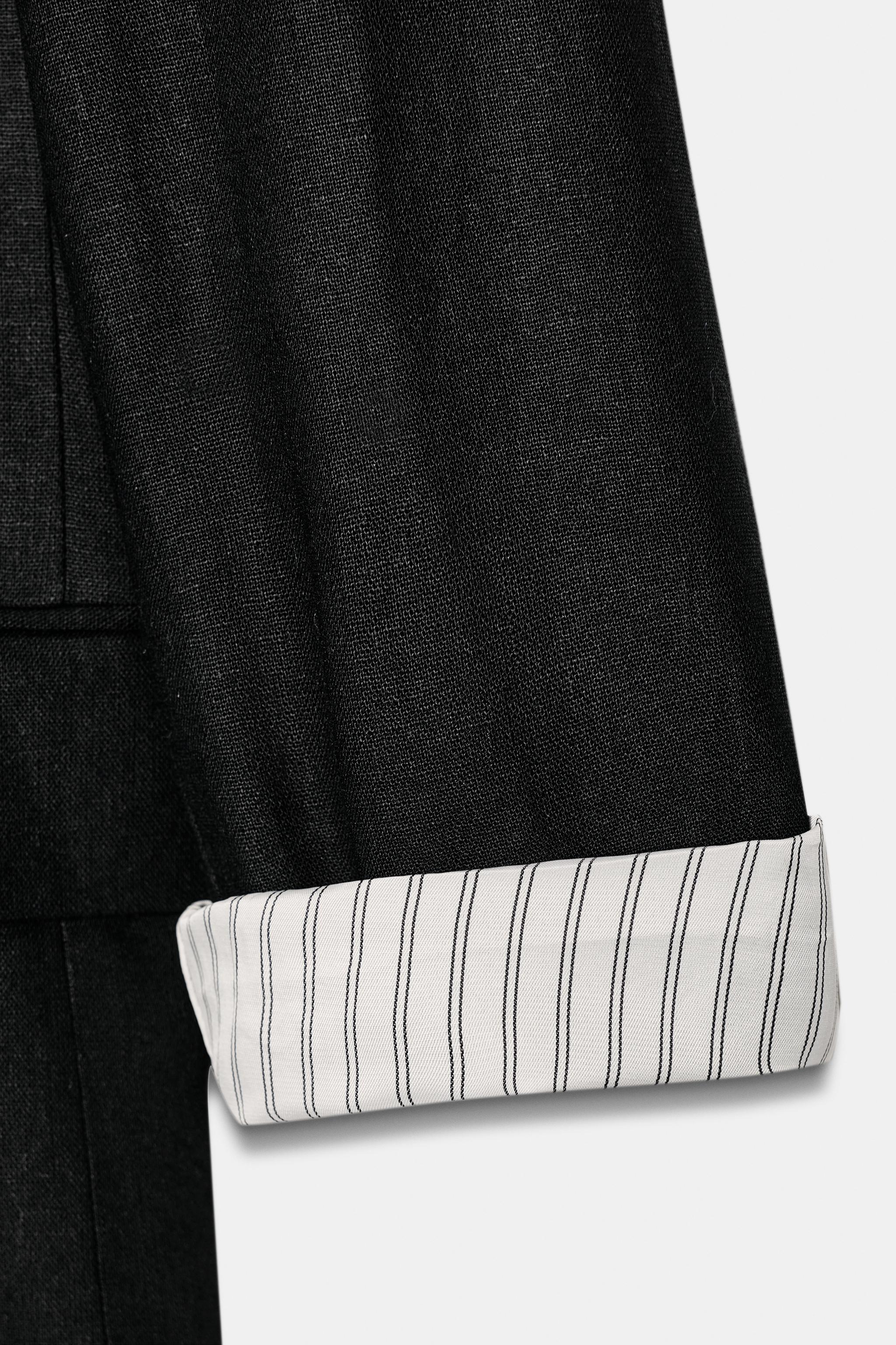 LINEN BLAZER WITH ROLLED SLEEVES