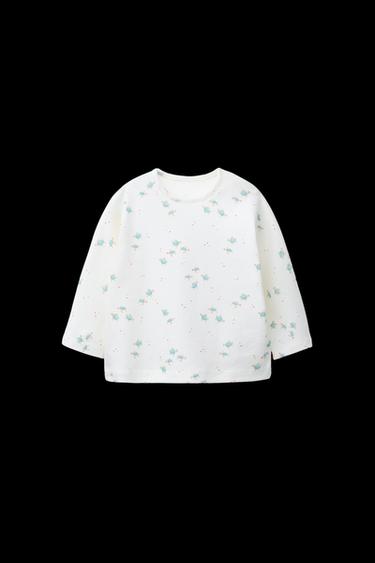 CAMISETA ESTAMPADA TORTUGAS - Verde agua de Zara - Imagen 0