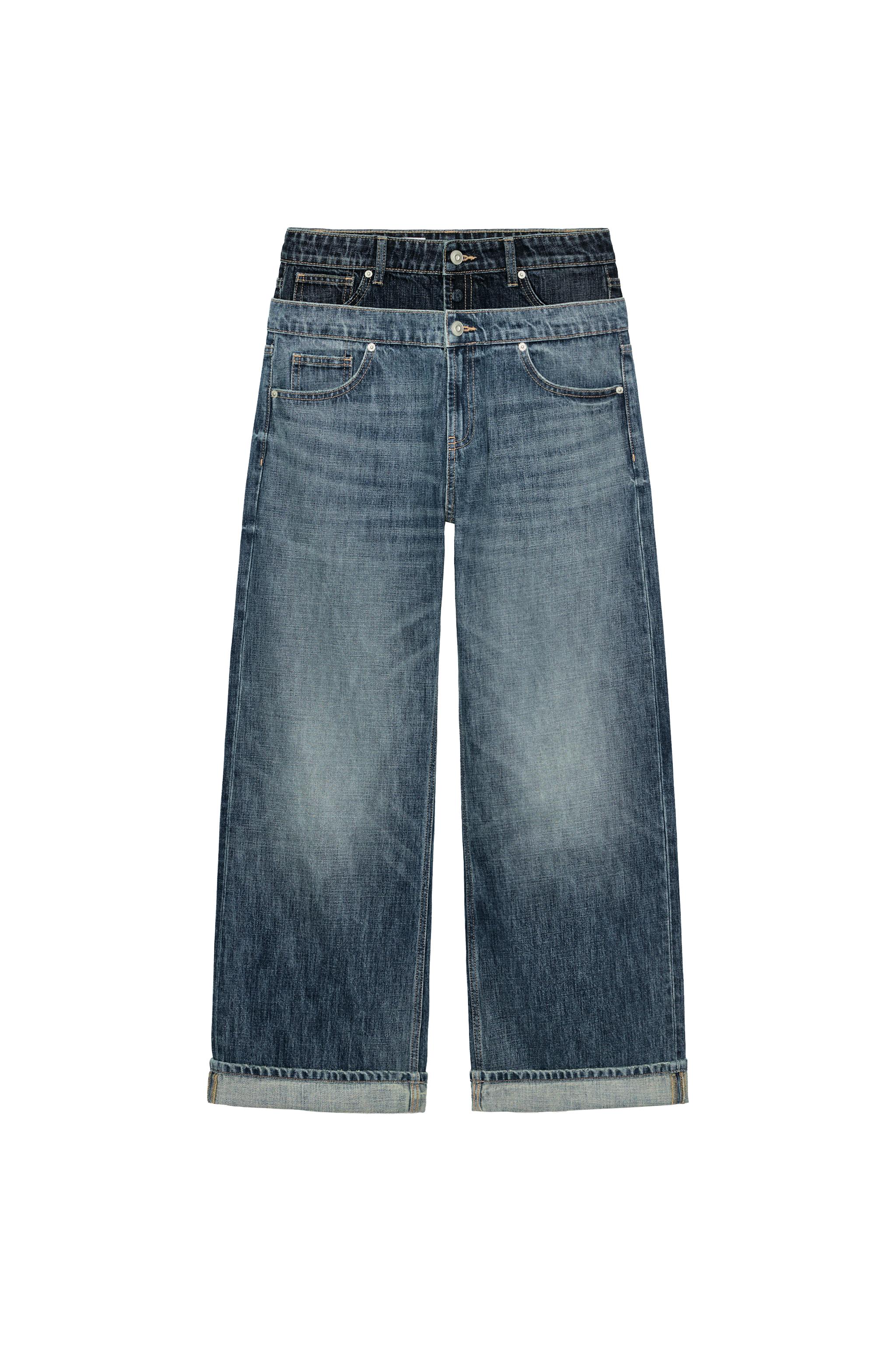 JEANS TRF LOOSE FOLDED DOBLE CINTURILLA TIRO BAJO