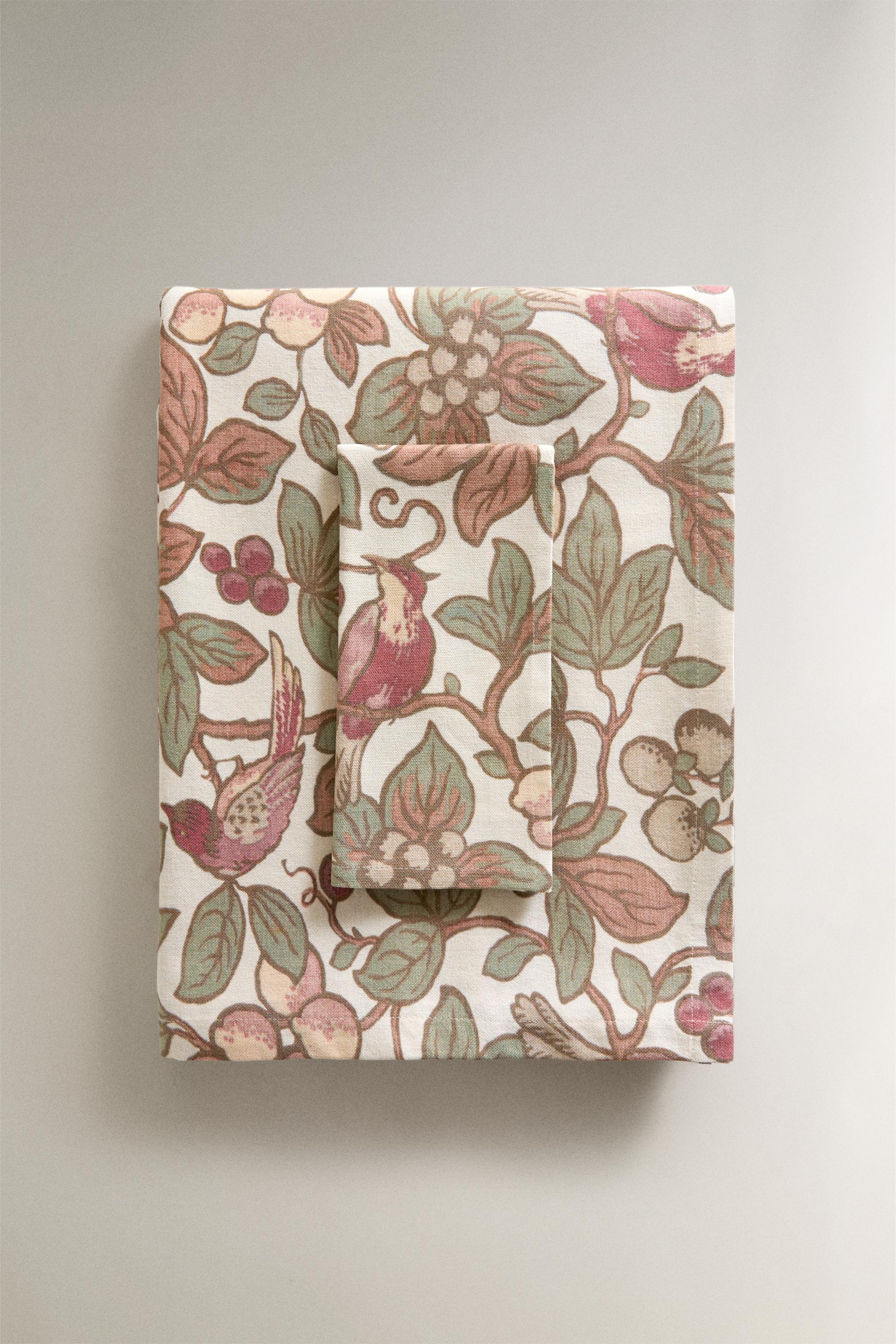 FLORAL AND BIRD COTTON TABLECLOTH | KATHARINE POLE