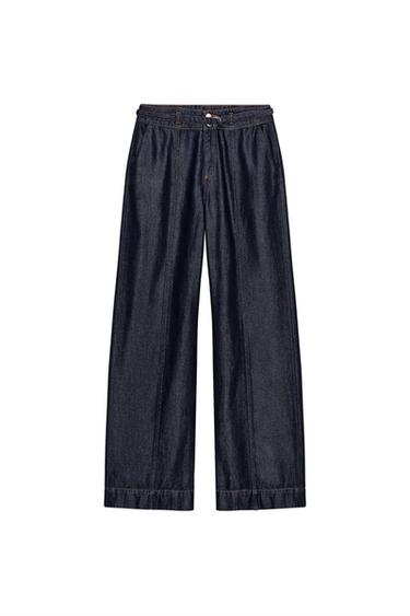 JEANS Z1975 BOOTCUT TIRO ALTO CINTURÓN - Azul de Zara