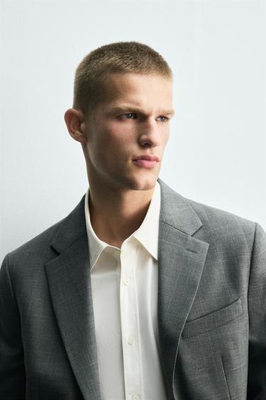 BLAZER DE COSTUME À CARREAUX - Gris chiné de Zara - Image 5