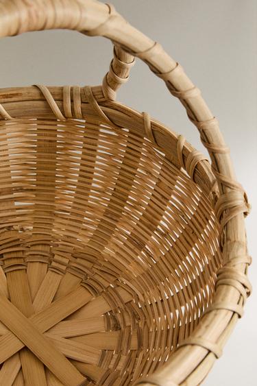 DOUBLE HANDLE BAMBOO BASKET - Light beige by Zara - Image 1