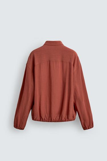 RELAXED FIT ZIP OVERSHIRT - Coral by Zara - Image 7