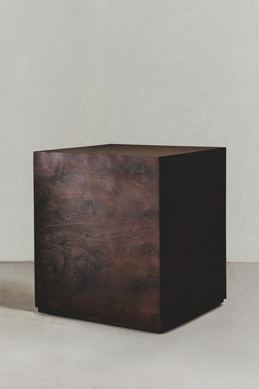 ROOT WOOD CUBE TABLE - Brown by Zara