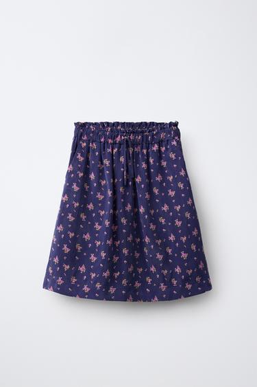 FLORAL PRINT SKIRT — Blue 1