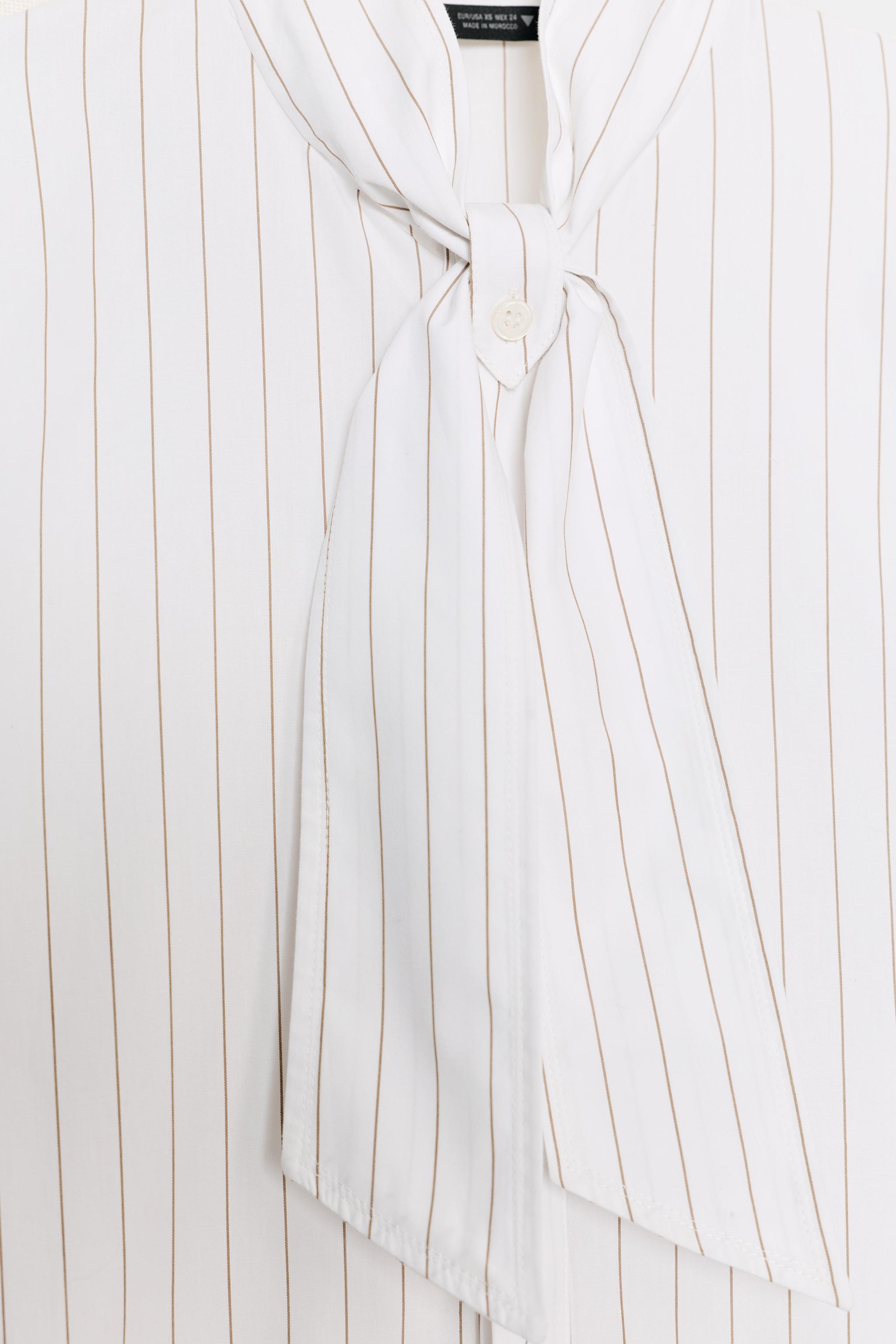CHEMISE EN POPELINE À RAYURES AVEC FOULARD