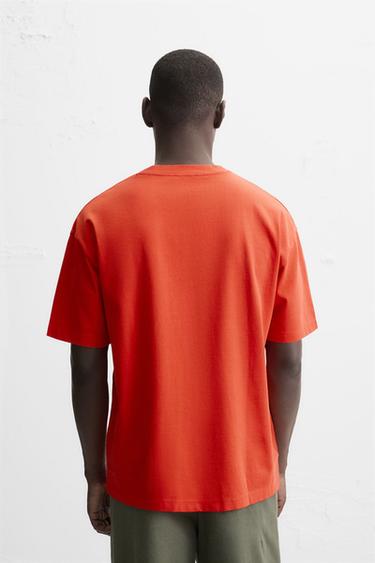 T-SHIRT HEAVY WEIGHT BASIQUE - Orange vif de Zara - Image 2