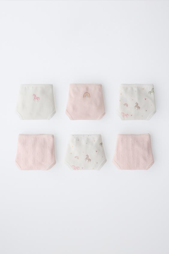 1,5-6 TUỔI / SET 6 QUẦN LÓT HỌA TIẾT KỲ LÂN - Nhiều màu từ Zara - Hình ảnh 0