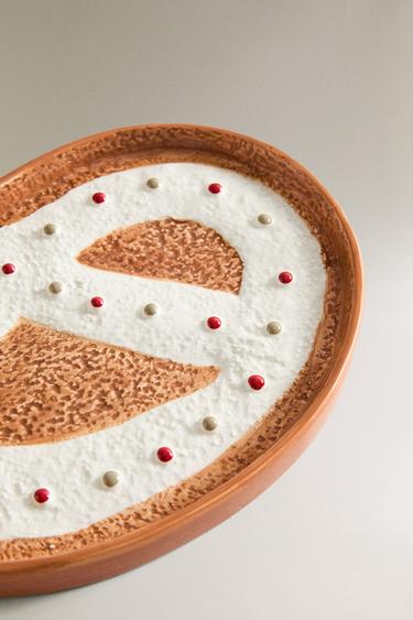 CHILDREN'S STONEWARE CHRISTMAS PRETZEL PLATE - Multicoloured by Zara - Image 2