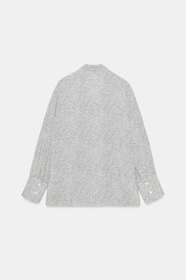 CHEMISE À NŒUD ET POIS ZW COLLECTION - Écru / Noir de Zara - Image 6
