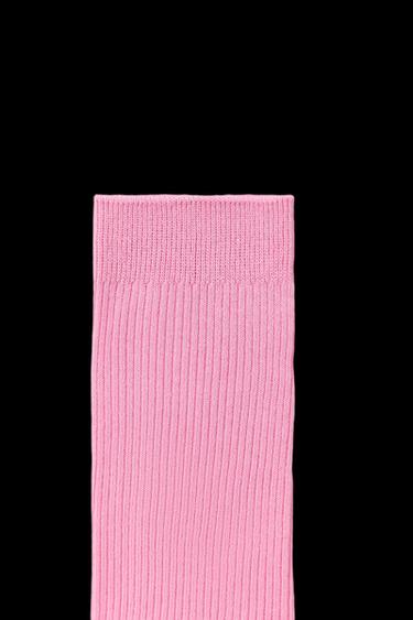 Zara BASIC MICRO RIBBED SOCKS - Pink