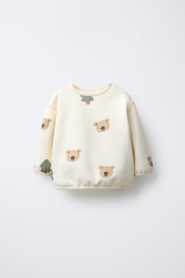 FOREST AND BEAR PRINT SWEATSHIRT - Ecru by Zara