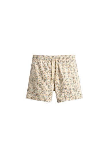 MID-LENGTH GEOMETRIC PRINT SWIMSUIT