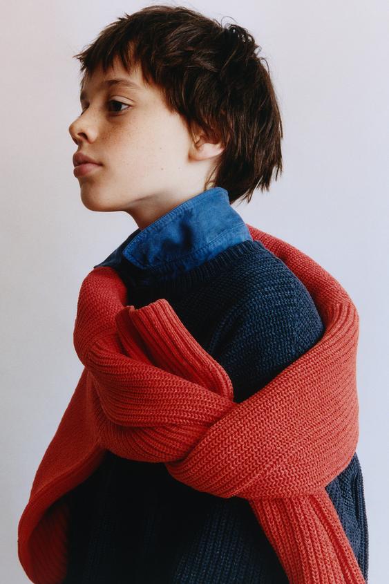 TEXTURED KNIT JUMPER - Red / Orange by Zara - Image 0