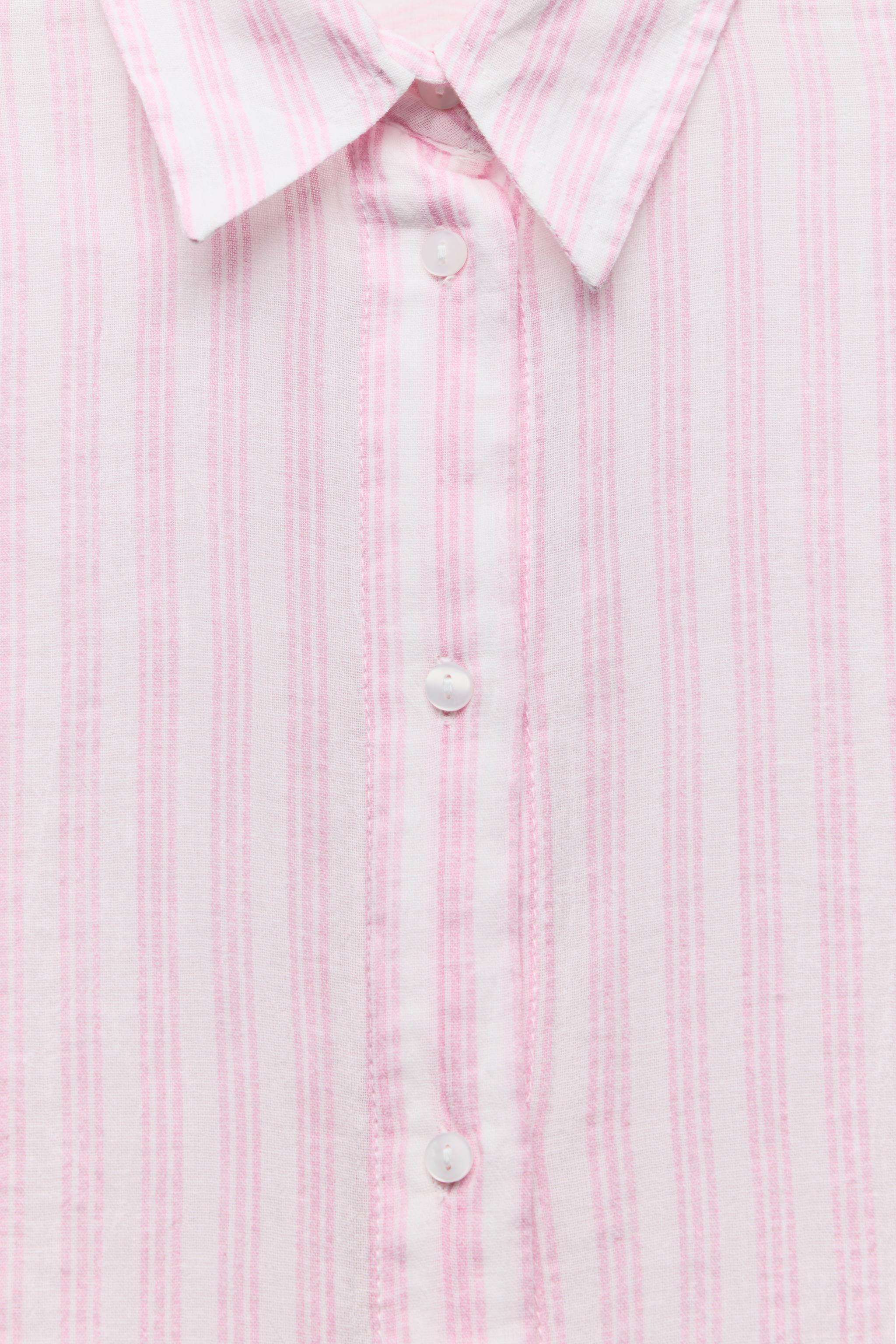 OVERSIZED STRIPED SHIRT - Pink / White | ZARA United States