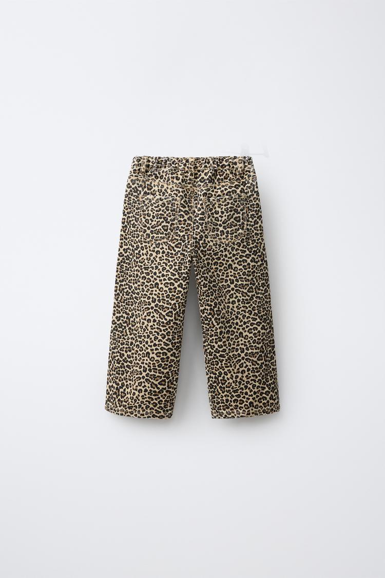 PANTALÓN DE PINZA DE TALLE ANCHO CON ESTAMPADO ANIMAL 2