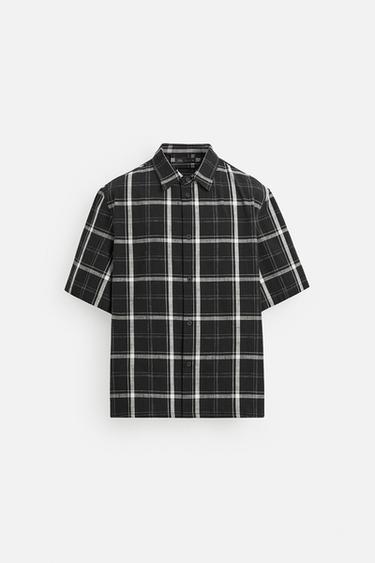 CHEMISE RELAXED FIT À CARREAUX - Noir / Blanc de Zara - Image 6