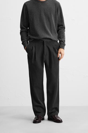 PLEATED VISCOSE TROUSERS - Anthracite grey by Zara