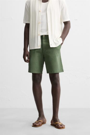BERMUDA CHINO REGULAR FIT - Vert de Zara - Image 1