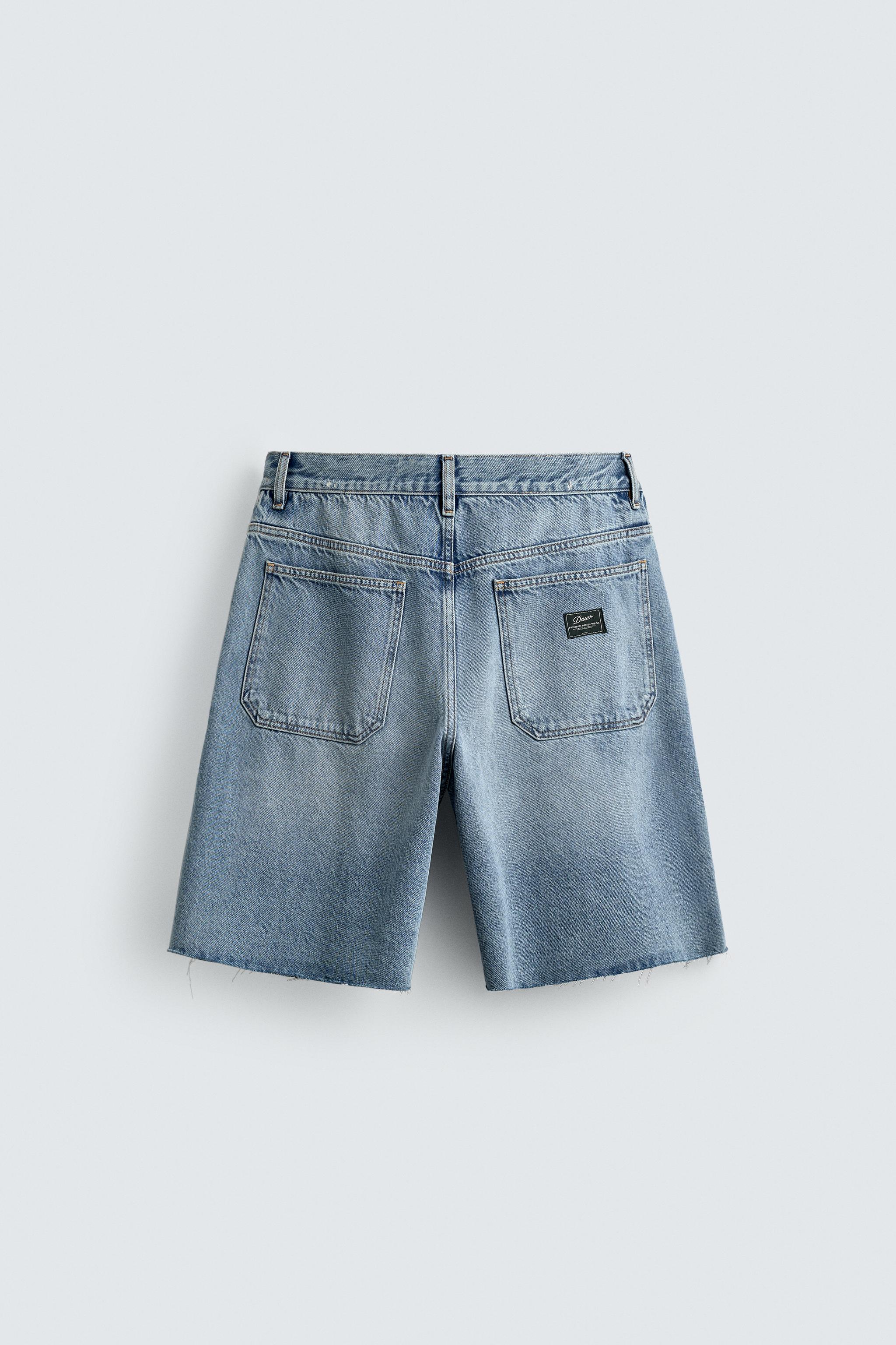 ZARA 3点セット RELAXED FIT CHINO DENIM SHORTS - Blue | ZARA United States