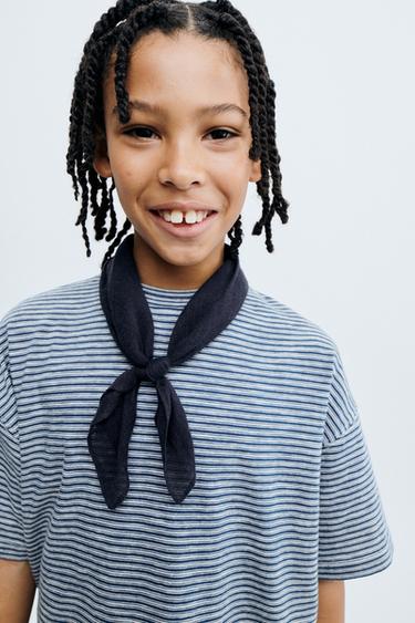 STORIESZ - FLAMMÉ-STREIFEN-T-SHIRT LIGHT WEIGHT - Weiß / Blau von Zara