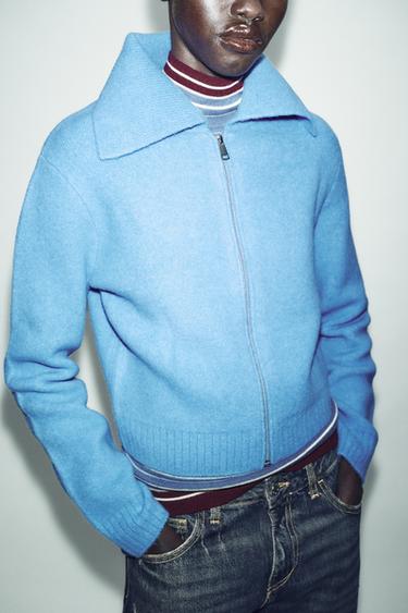 КАРДИГАН НА МОЛНИИ — СИНИЙ от Zara