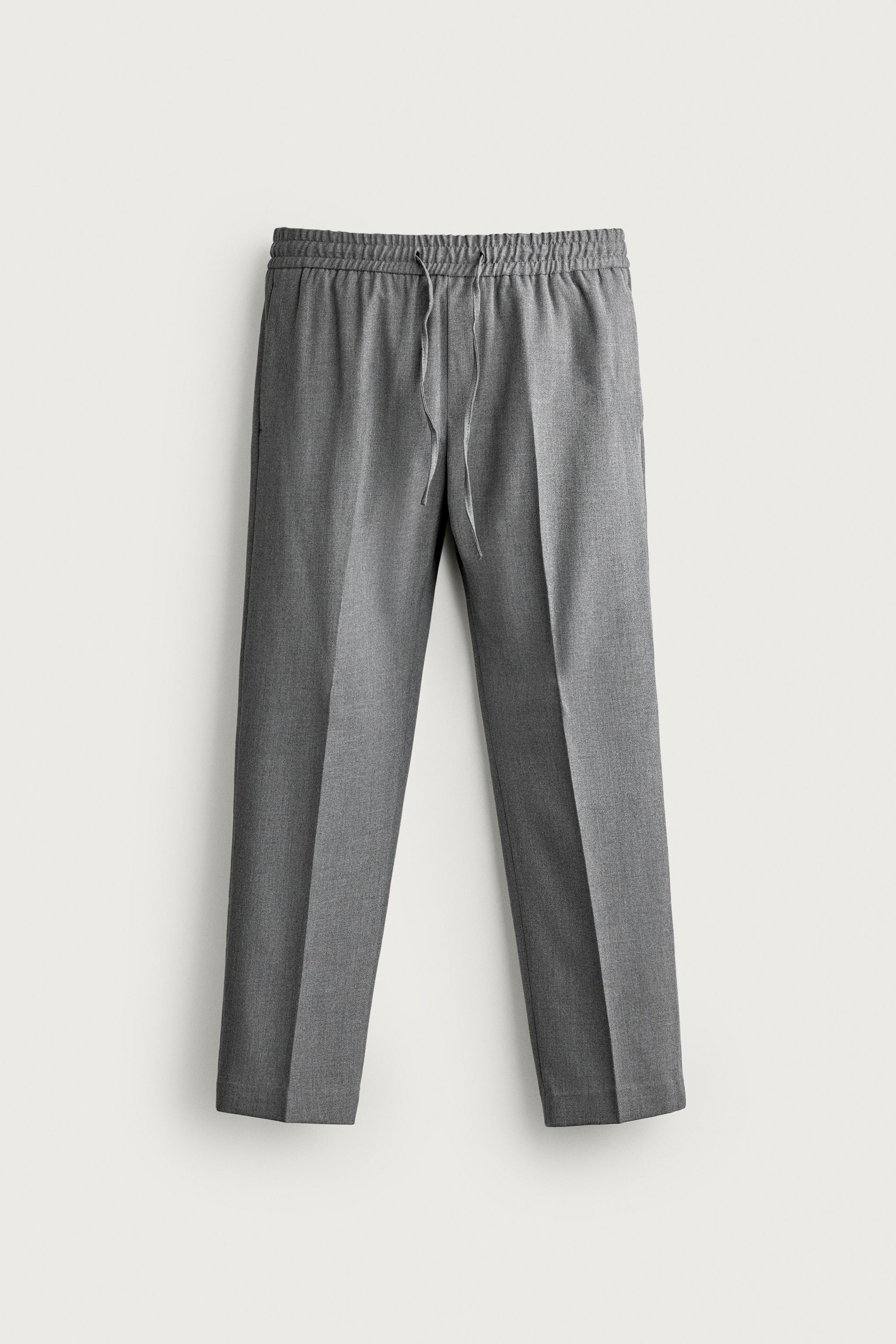 COMFORT JOGGER WAIST PANTS — Gray marl
