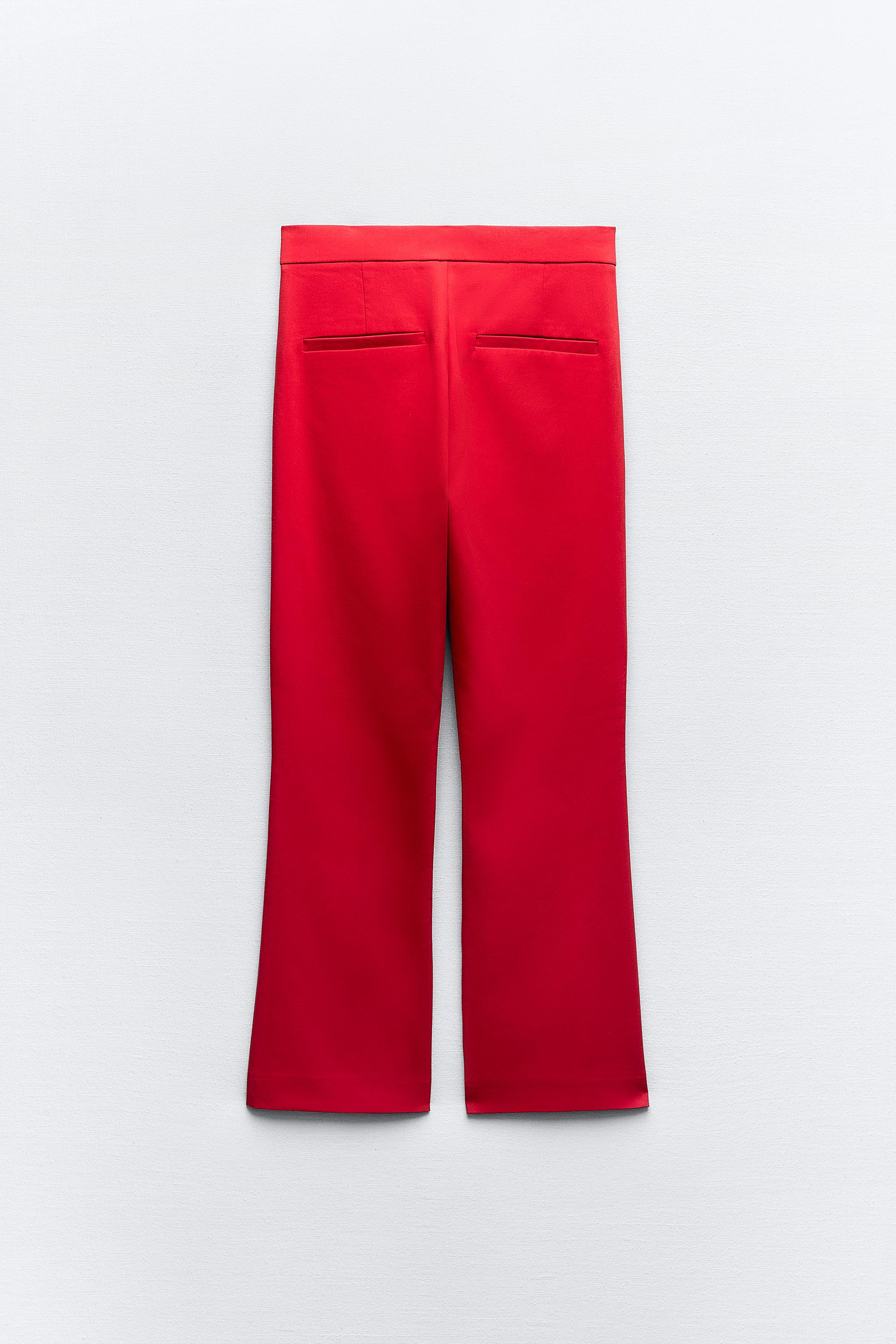 Pantalon zara rouge hot sale