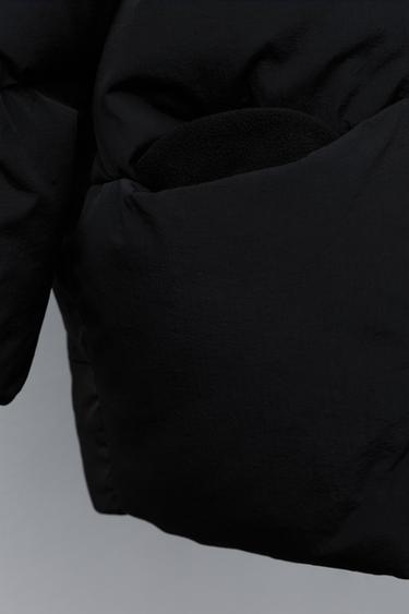 WATER-REPELLENT FEATHER DOWN PUFFER JACKET WITH DETACHABLE FAUX FUR HOOD - Black by Zara - Image 6