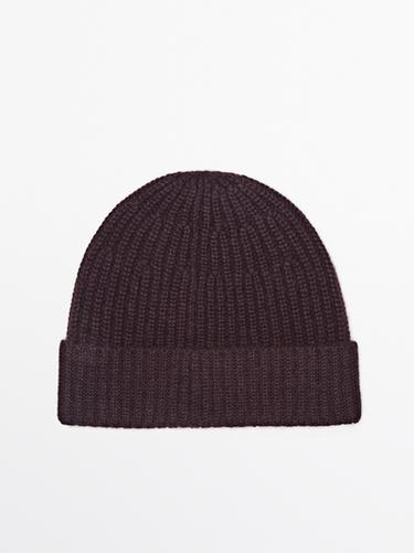 Bonnet côtelé 100 % cachemire - TYE FUCHSIA de Zara