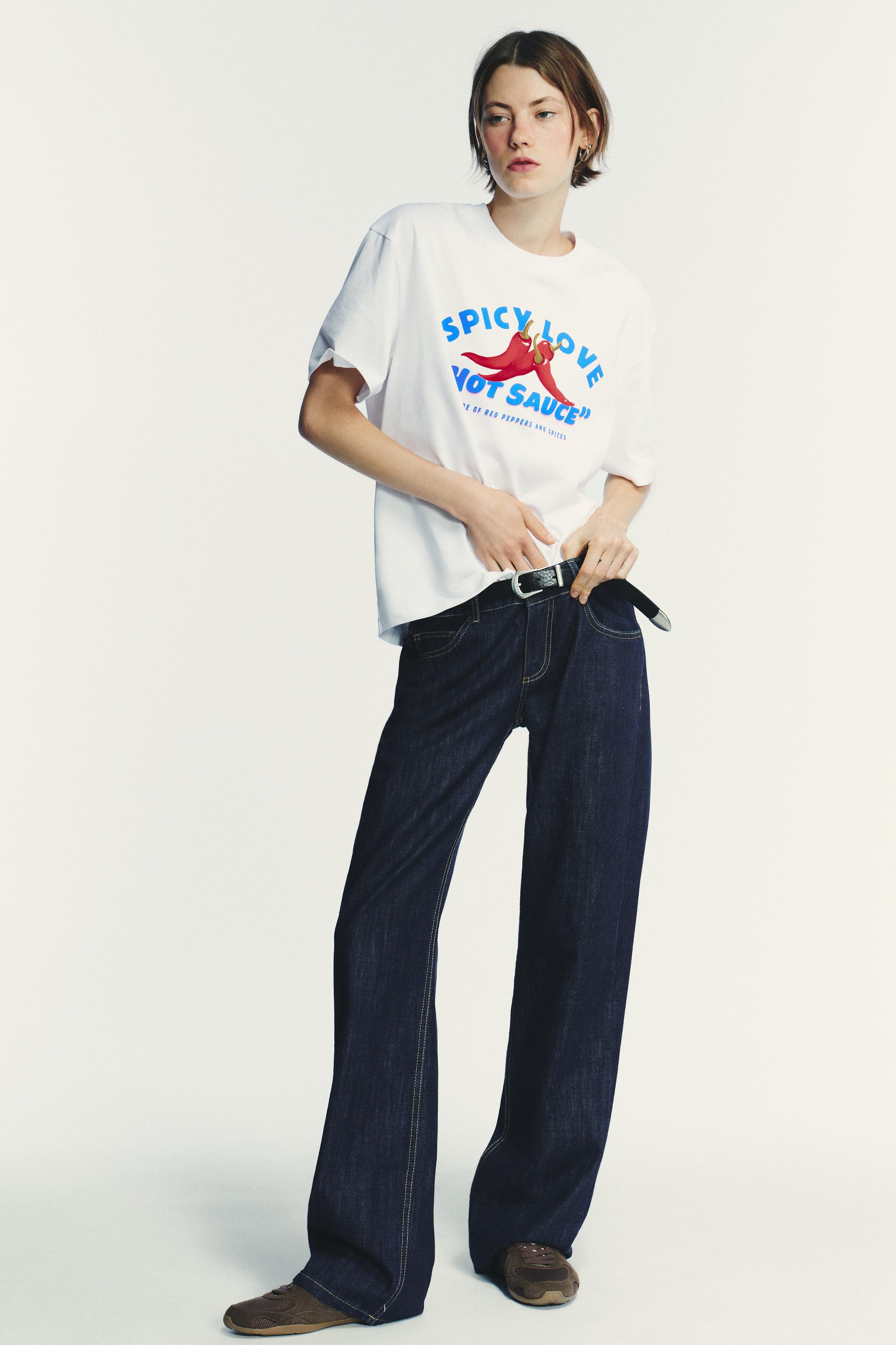 テキストプリントTシャツ - ホワイト | ZARA Japan / 日本