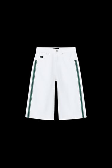 BAGGY TRF DENIM BERMUDA JORTS - NFL JETS - White by Zara - Image 0