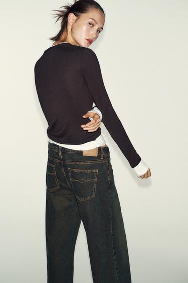 MOCK LAYER CONTRAST T-SHIRT - Chocolate by Zara - Image 4