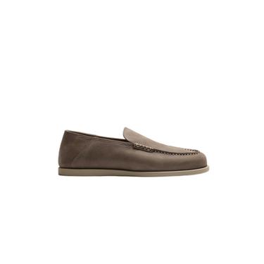 CASUAL LEATHER LOAFERS - Grey by Zara