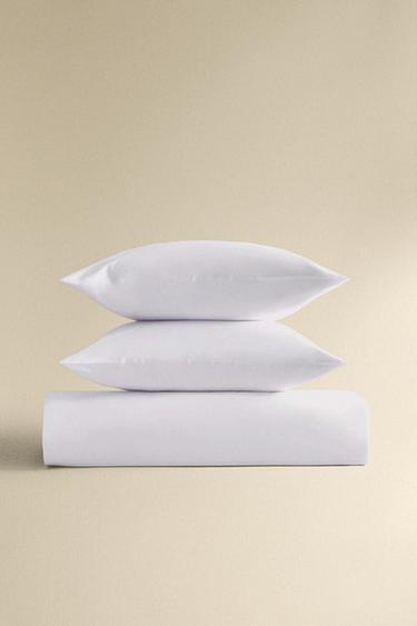 PERCALE DUVET COVER WITH FLANGE (500 THREAD COUNT) - White by Zara - Image 5