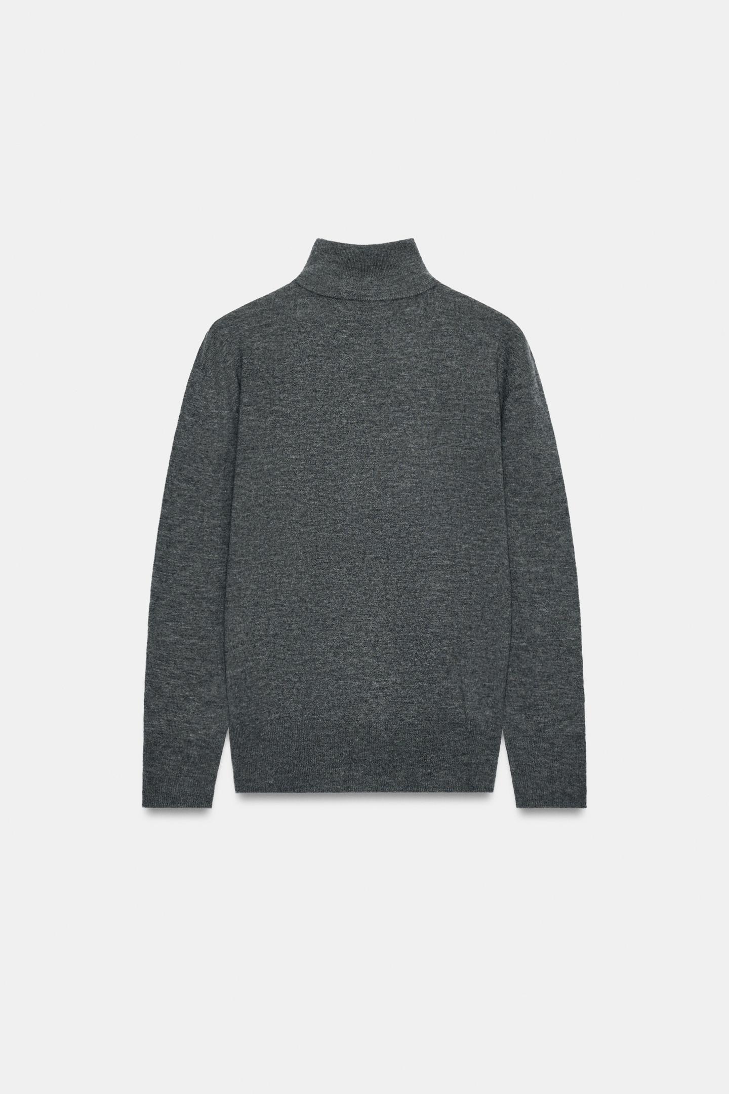 Женский свитер Zara 100% Extra-Soft Wool, цвет: Серый — фото 8
