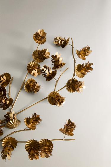 DÉCORATION BRANCHE POMMES DE PIN VIEILLIE NOËL - Or de Zara - Image 2