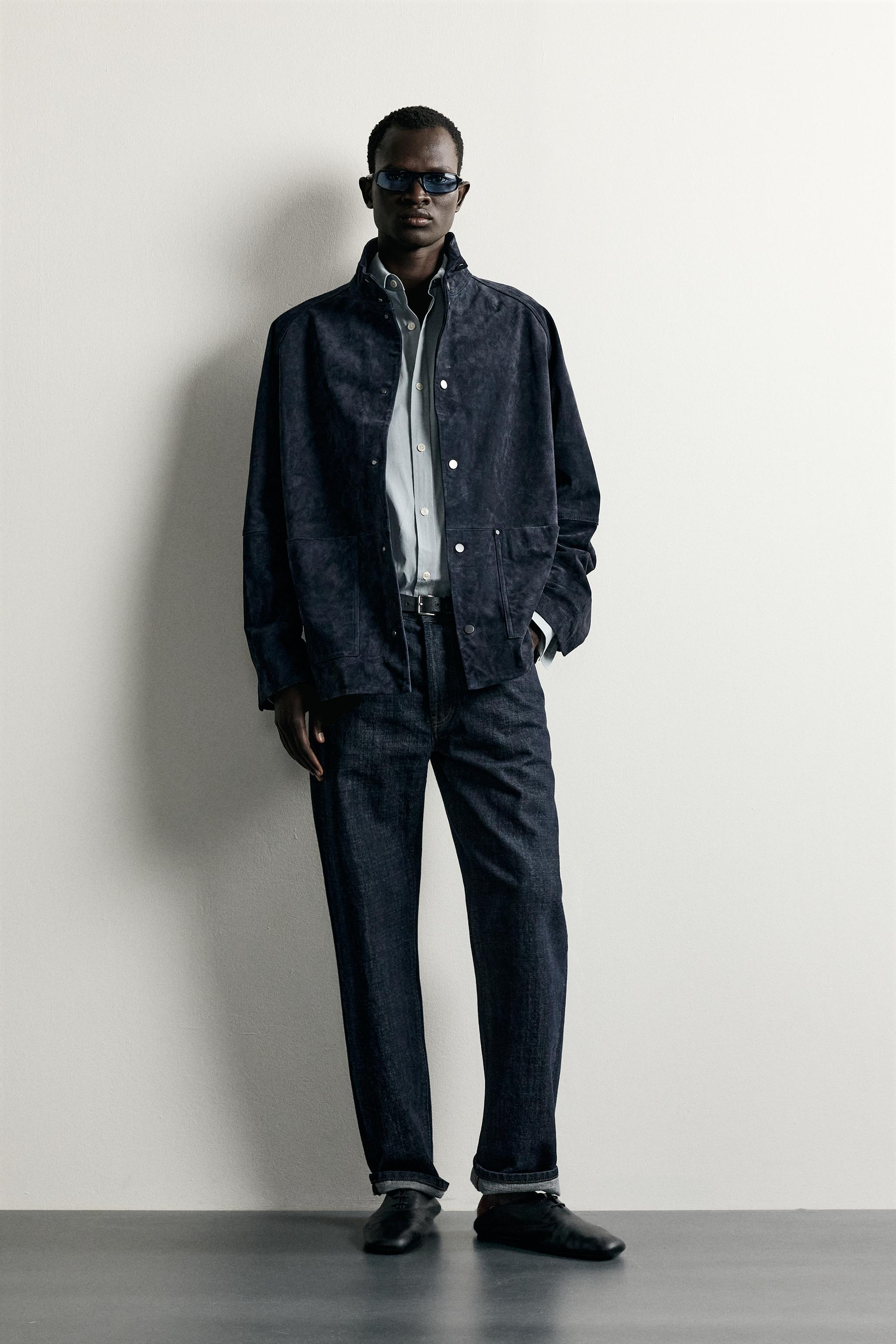 RELAXED-FIT SUEDE LEATHER PARKA
