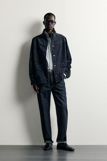 Zara RELAXED-FIT SUEDE LEATHER PARKA - Blue / Gray - Image 0