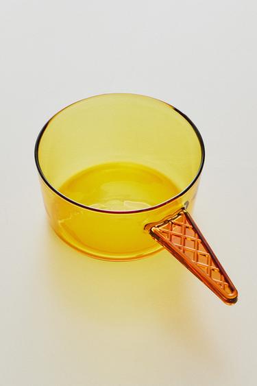 Zara BOROSILICATE ICE CREAM BOWL WITH HANDLE - 黃色