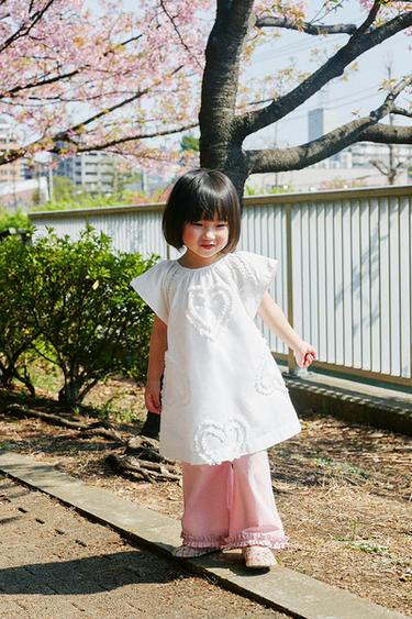 EMBROIDERED HEART DRESS - White by Zara