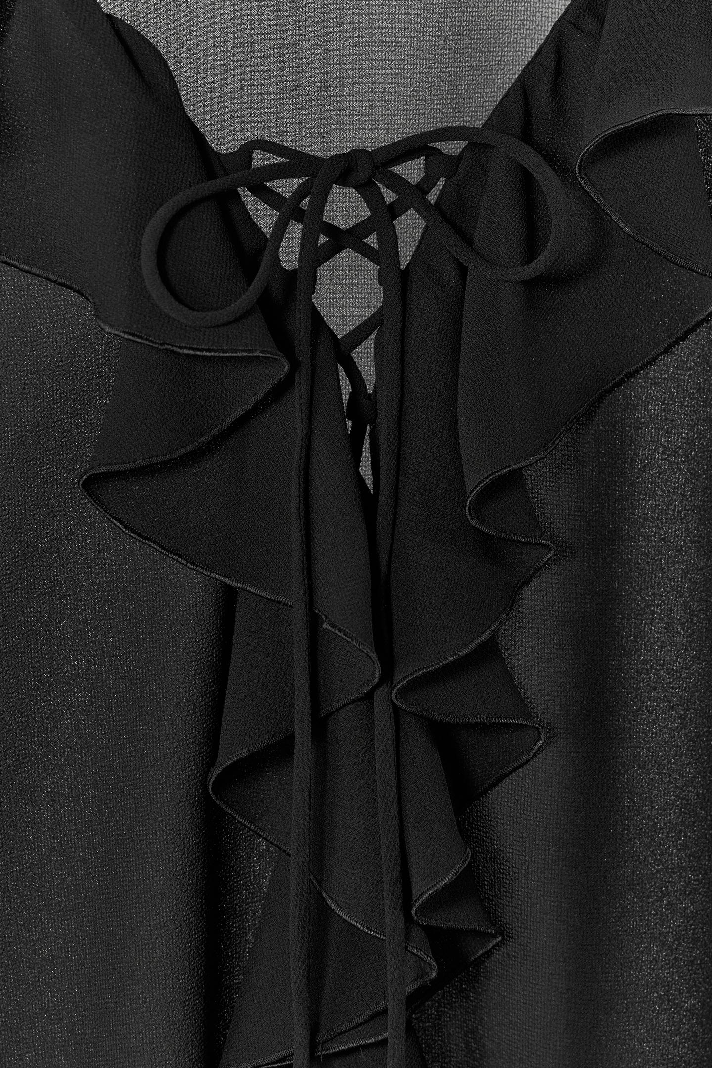 Женская блузка Zara Ruffle Bow Blouse, цвет: Чёрный — фото 7