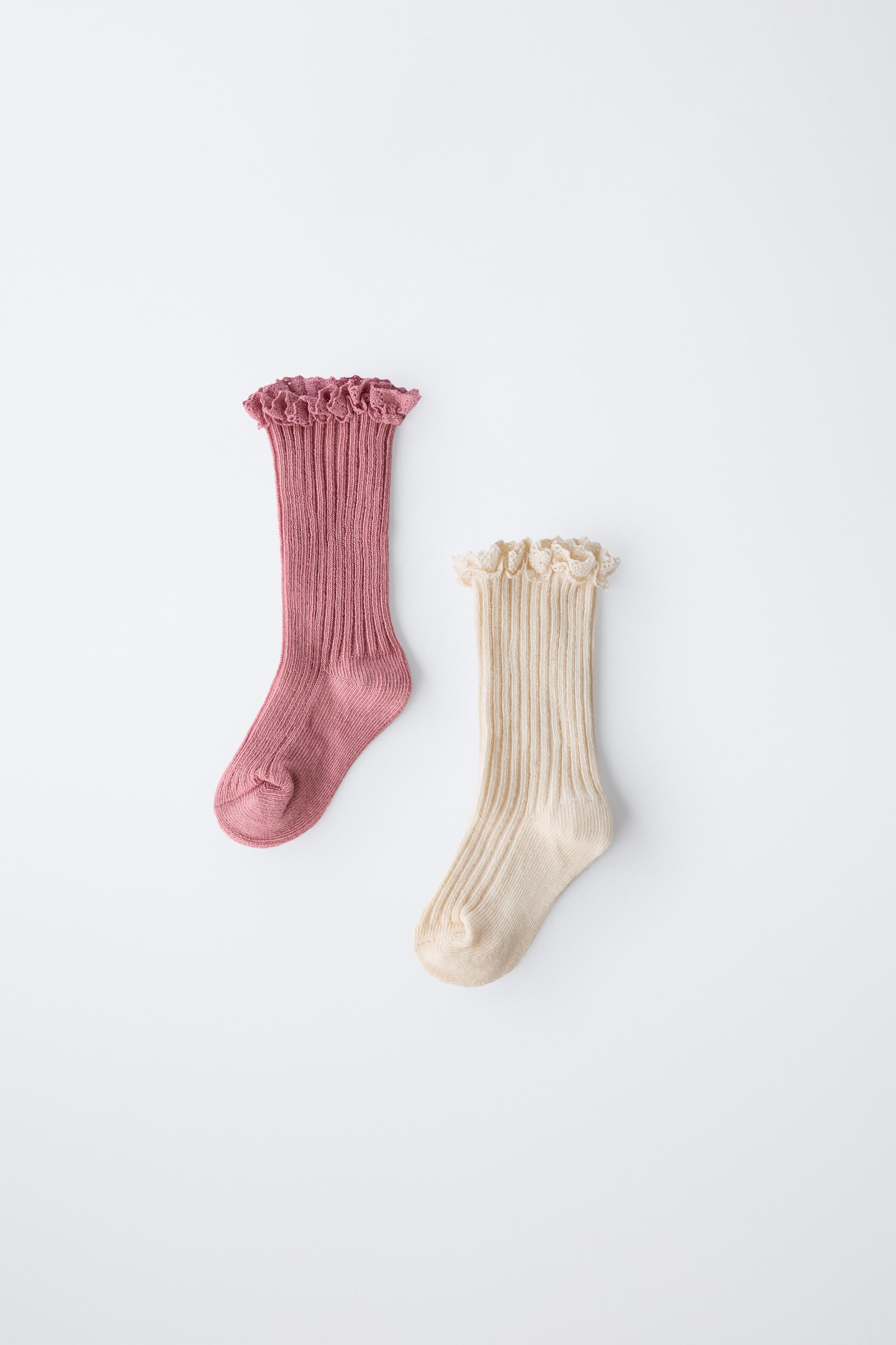 ピンク ソックス レースソックス2足セット - ピンク/ホワイト | ZARA Japan / 日本